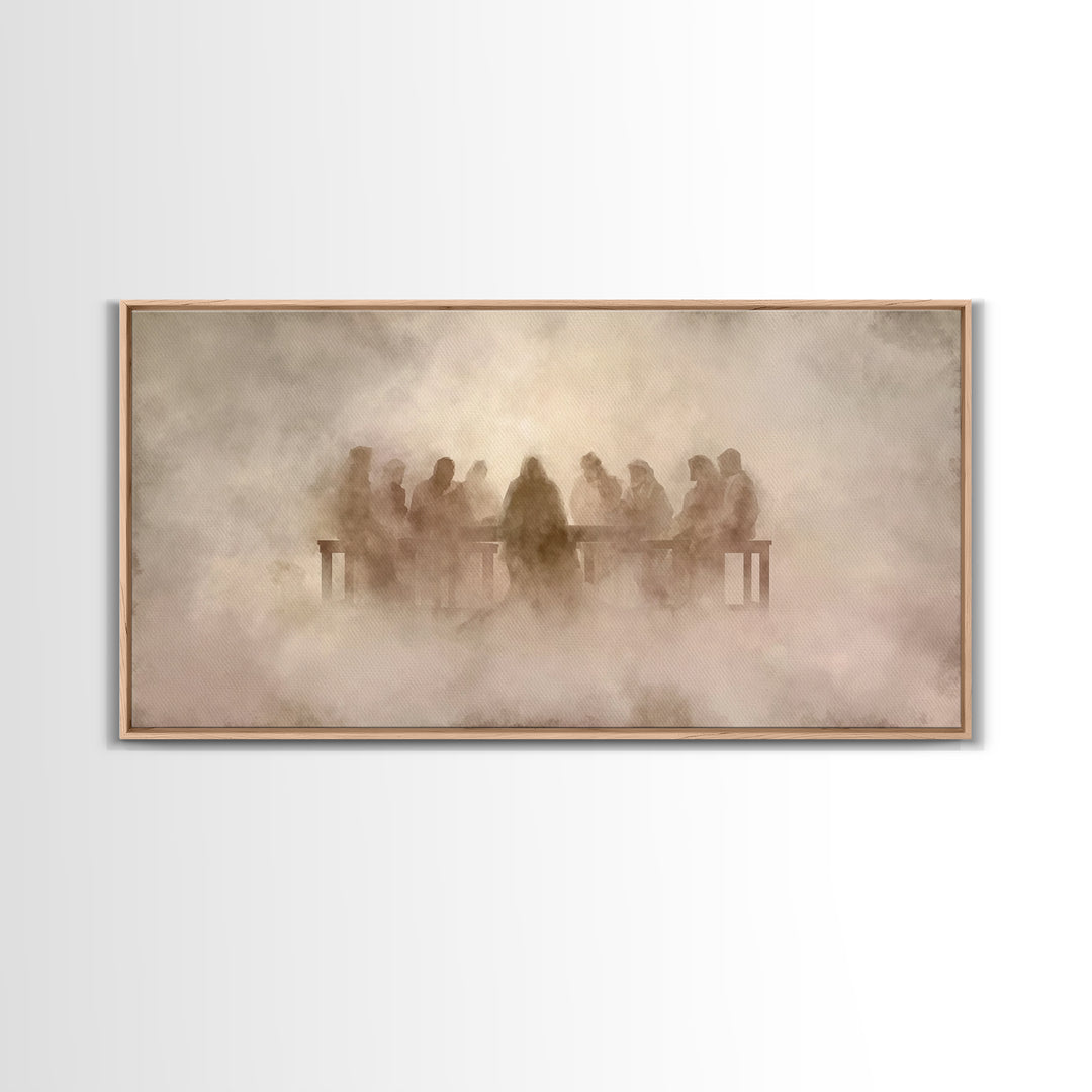 Sacred Supper | Framed Canvas Print | Christian Wall Art | Christian Art Canvas | Jesus Painting | Modern Christian Painting | Christian Gi