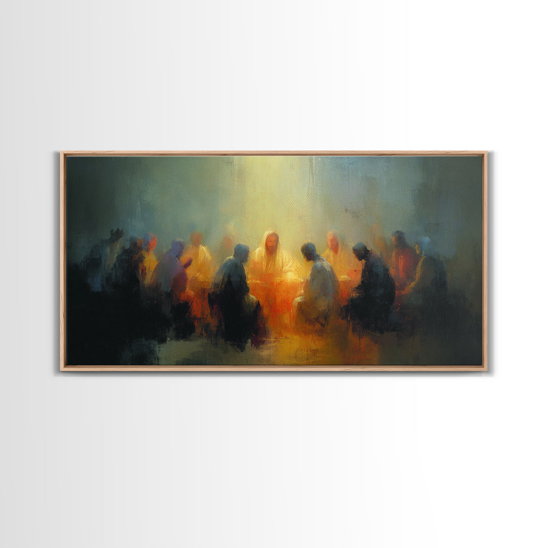 Midnight Supper – Framed Canvas Print – Christian Wall Art – Jesus Painting – Christian Art Canvas – Christian Decorations – Christian Art