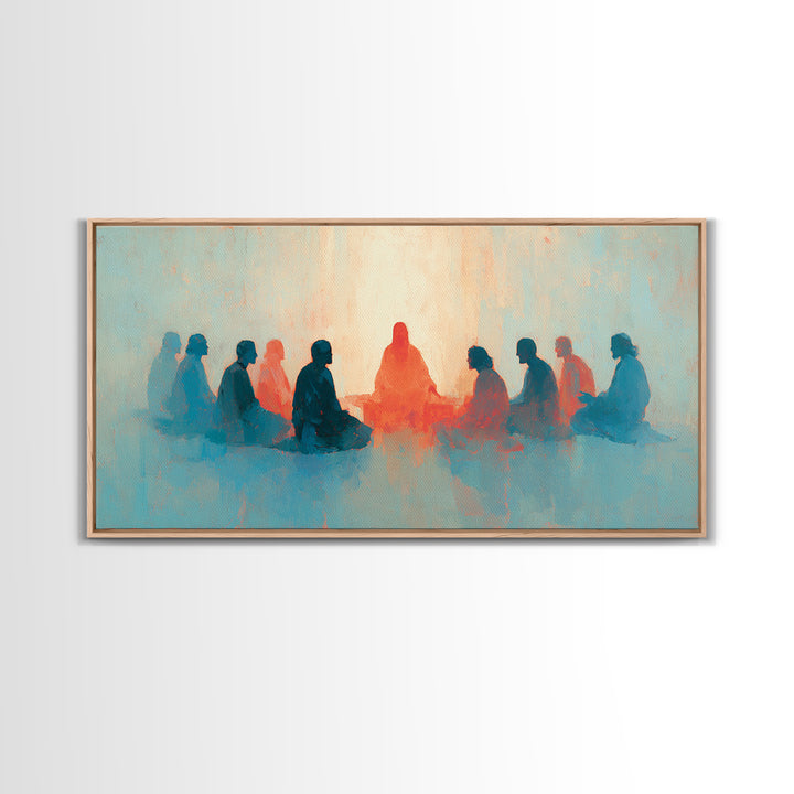 Upper Room Glow | Framed Canvas Print | Christian Art Canvas | Christian Wall Art | Jesus Painting | Moody Christian Art | Christian Gift