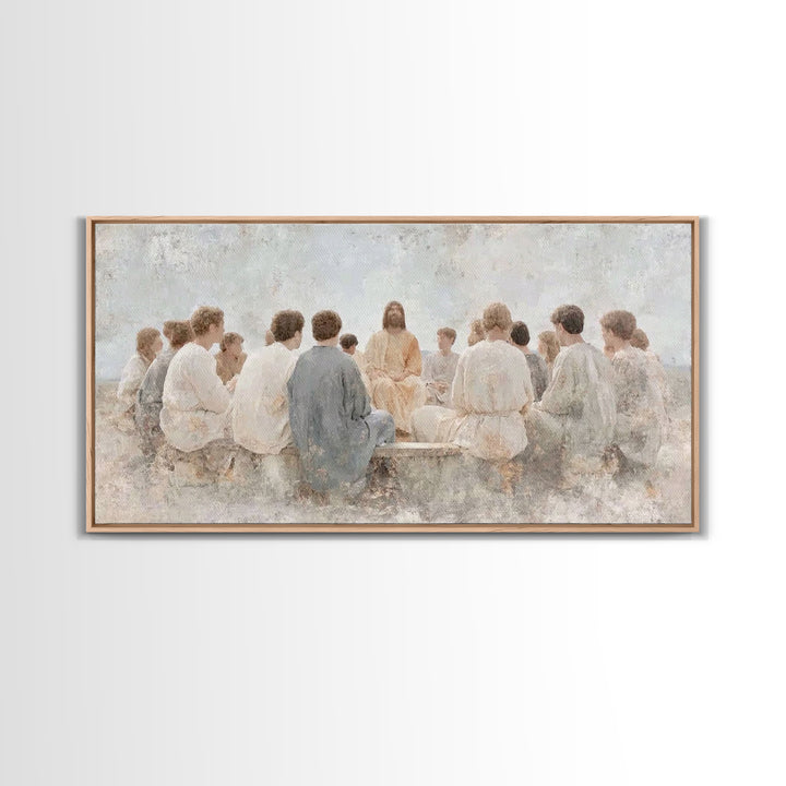 Mountain Sermon – Framed Canvas Print – Christian Art Canvas – Christian Wall Art – Jesus Painting – Christian Gift Ideas – Christian Art