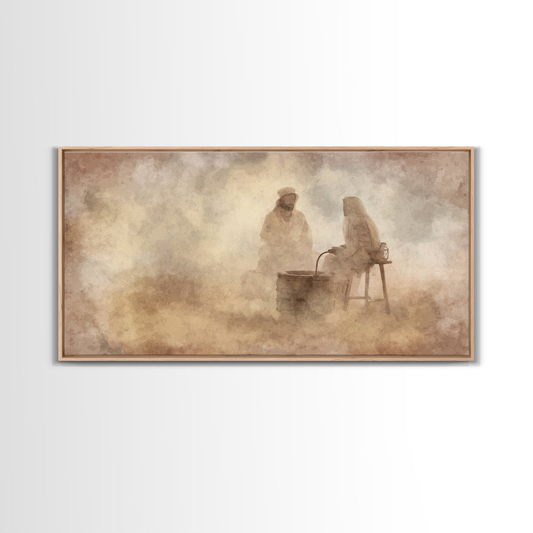 Living Waters Grace – Framed Canvas Print – Christian Wall Art – Jesus Painting – Christian Art Canvas – Christian Decor – Christian Gift I