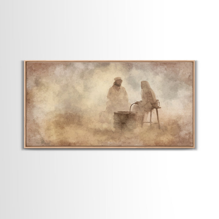 Living Waters Grace – Framed Canvas Print – Christian Wall Art – Jesus Painting – Christian Art Canvas – Christian Decor – Christian Gift I