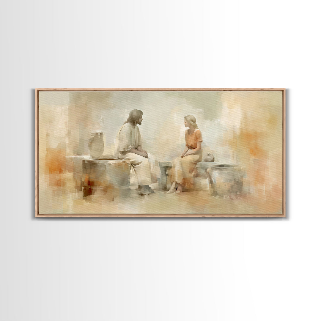 Haven Of Peace | Framed Canvas Print | Christian Wall Art | Jesus Painting | Christian Art Canvas | Minimalist Christian Art | Christian De