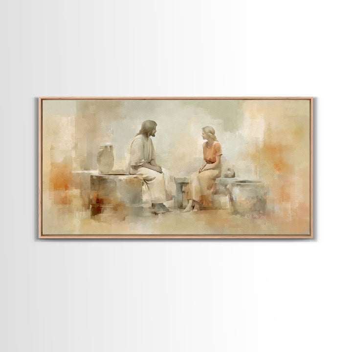 Haven Of Peace | Framed Canvas Print | Christian Wall Art | Jesus Painting | Christian Art Canvas | Minimalist Christian Art | Christian De