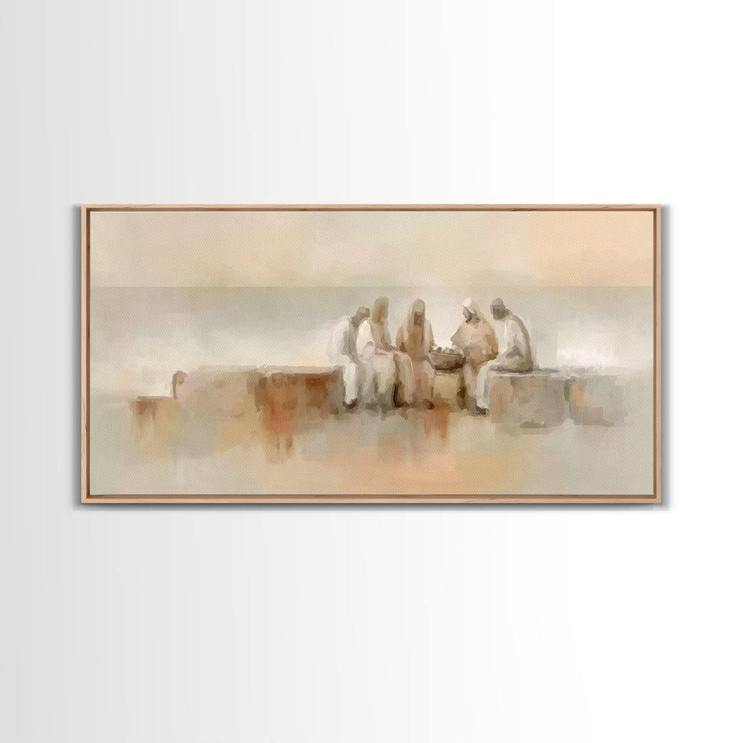 Gathered In Faith | Framed Canvas Print | Christian Art Canvas | Christian Painting | Subtle Christian Art | Christian Wall Art | Christian