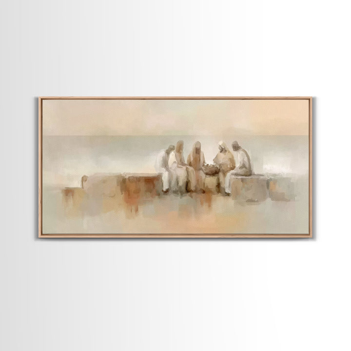 Gathered In Faith | Framed Canvas Print | Christian Art Canvas | Christian Painting | Subtle Christian Art | Christian Wall Art | Christian