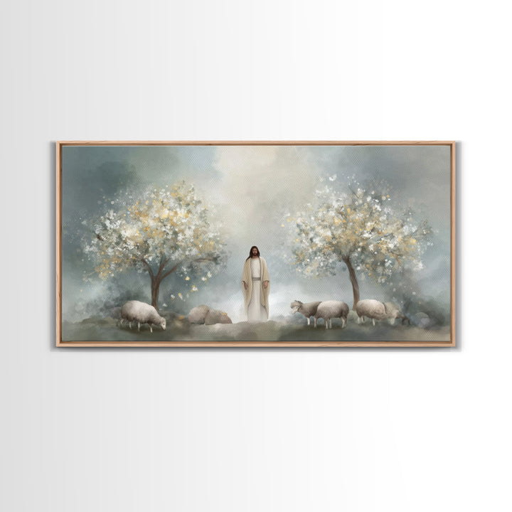 Blossoms Of Mercy – Framed Canvas Print – Christian Painting – Christian Art Canvas – Jesus Art Print – Christian Wall Art – Christian Gift