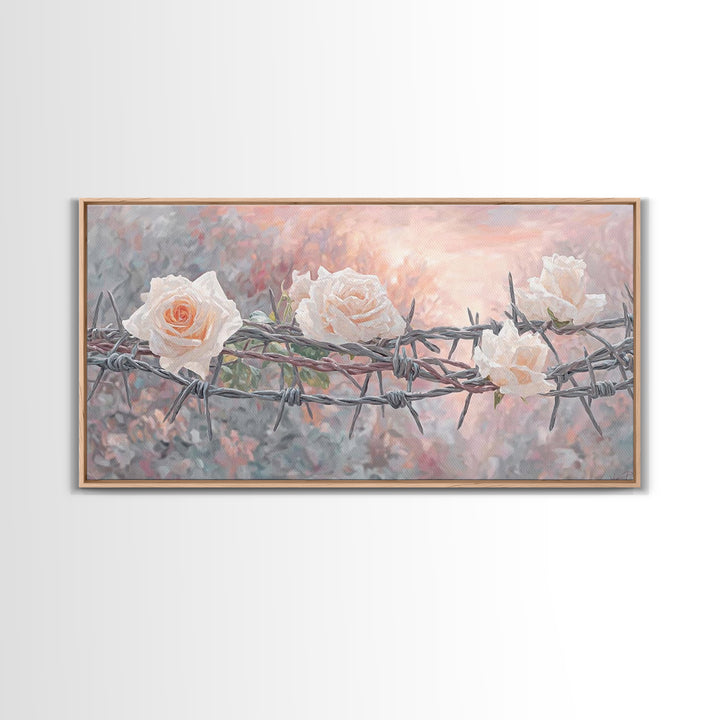 Thorns Of Grace, Framed Canvas Print, Christian Art Canvas, Christian Wall Art, Christian Decor, Christian Art Painting, Subtle Christian A