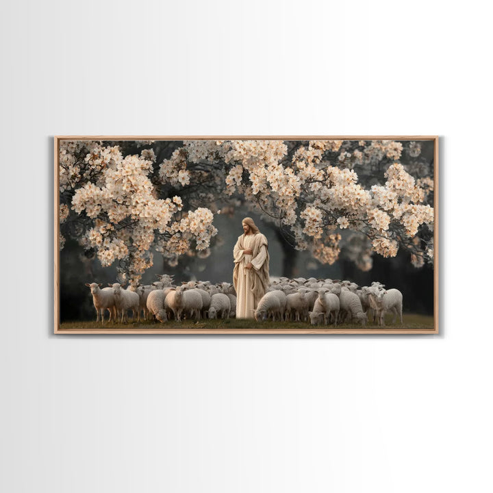 Blossoms Of Holy Peace – Framed Canvas Print – Christian Art Canvas – Jesus Painting – Christian Home Decor – Christmas Art – Large Christi
