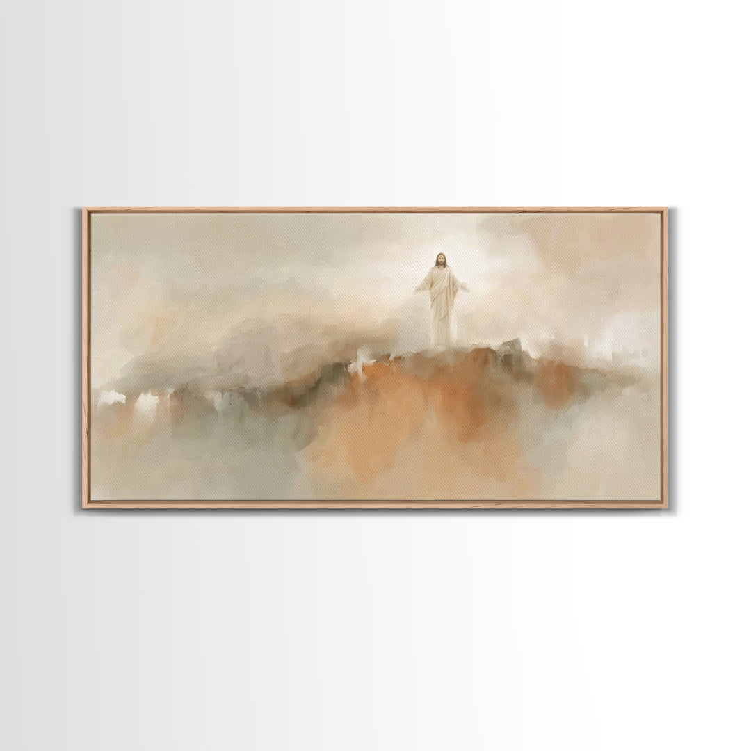 Radiance Of The Savior – Framed Canvas Print – Christian Wall Art – Large Jesus Painting – Christian Christmas Decor – Christian Art Canvas