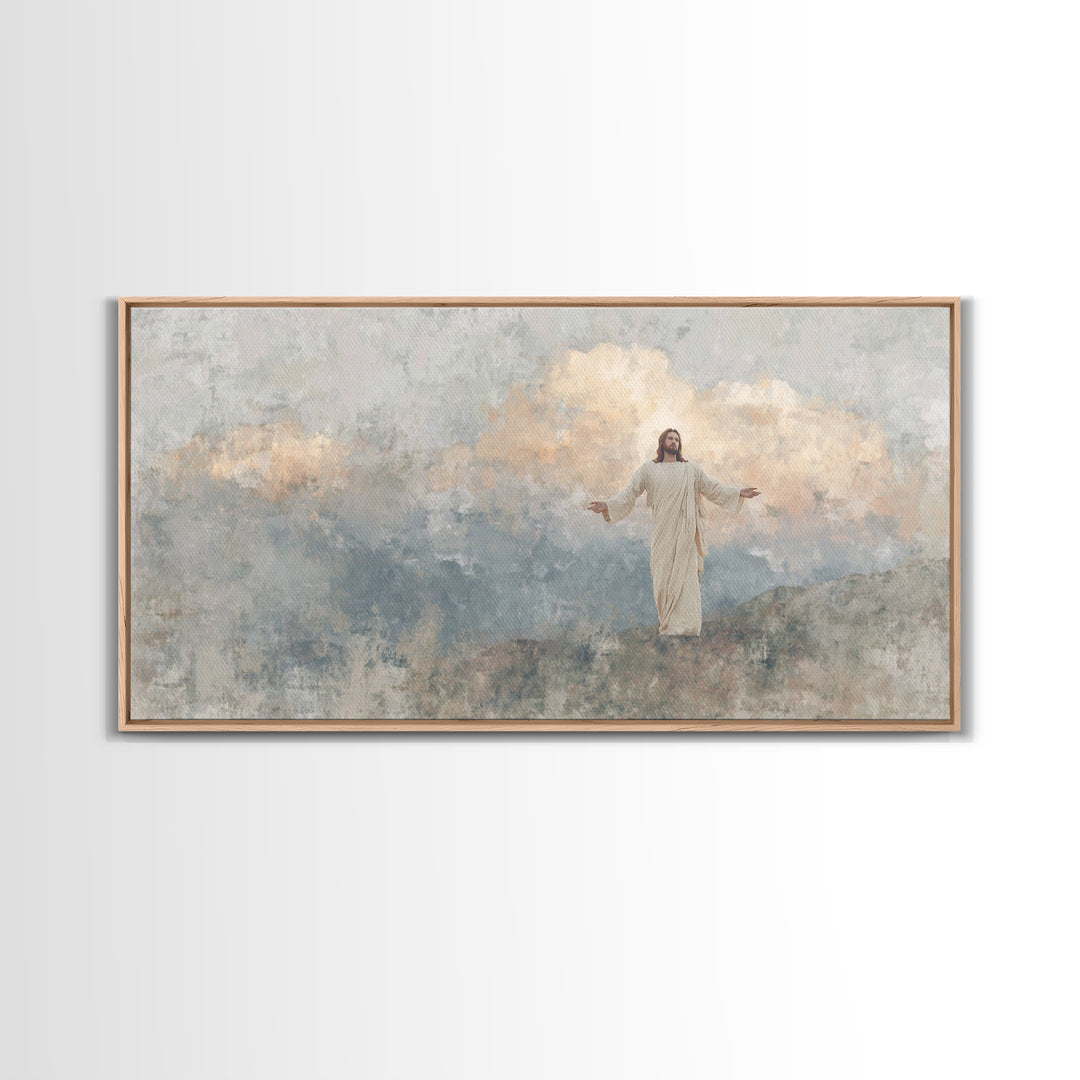 Grace On High Peaks – Framed Canvas Print – Christian Art Canvas – Jesus Wall Art – Christmas Art – Christian Decor For Home – Unique Chris
