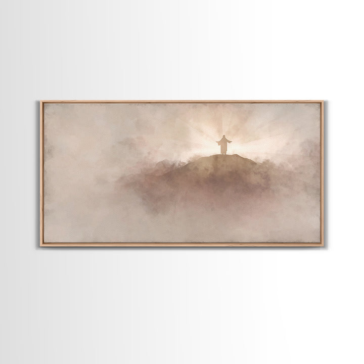 Heaven’s Gentle Calling – Framed Canvas Print – Christian Painting – Jesus Art Print – Christian Christmas Art – Subtle Christian Art – Chr