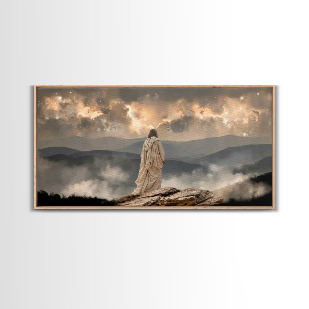 Guidance In Stillness – Framed Canvas Print – Christian Wall Art – Modern Jesus Art – Christian Christmas Decor – Christian Art Canvas – Ch