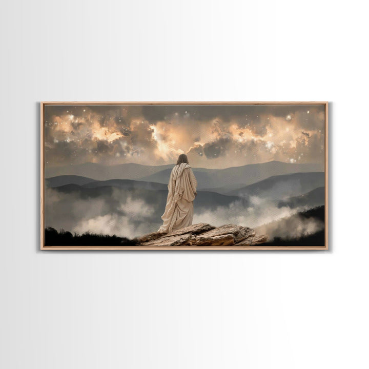 Guidance In Stillness – Framed Canvas Print – Christian Wall Art – Modern Jesus Art – Christian Christmas Decor – Christian Art Canvas – Ch