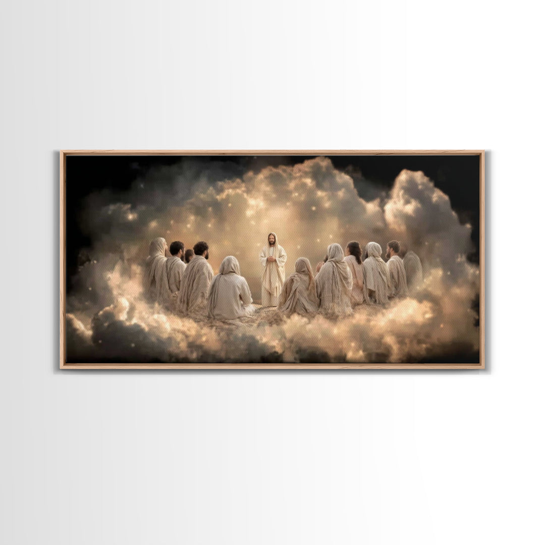 Circle Of Light – Framed Canvas Print – Christian Art Canvas – Jesus Wall Art – Modern Christian Art – Christian Decor – Large Christian Pa