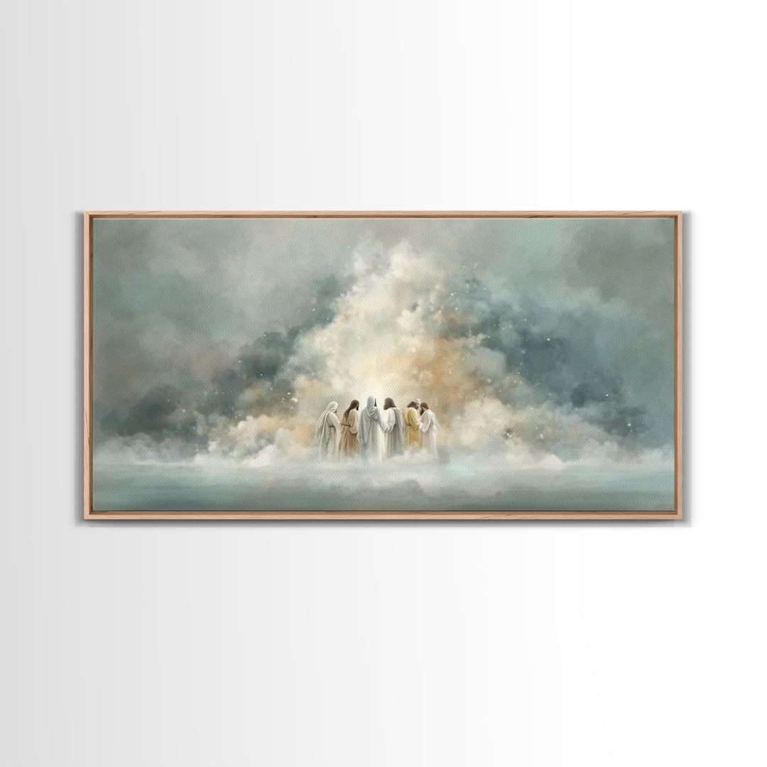 Cloudborne Fellowship – Framed Canvas Print – Christian Art Print – Minimalist Christian Art – Christian Wall Art – Subtle Christian Painti