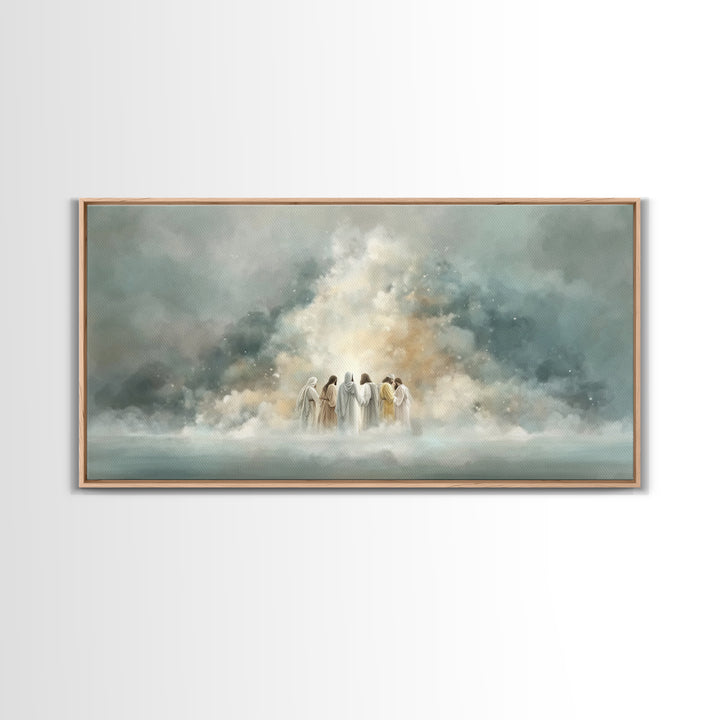 Cloudborne Fellowship – Framed Canvas Print – Christian Art Print – Minimalist Christian Art – Christian Wall Art – Subtle Christian Painti