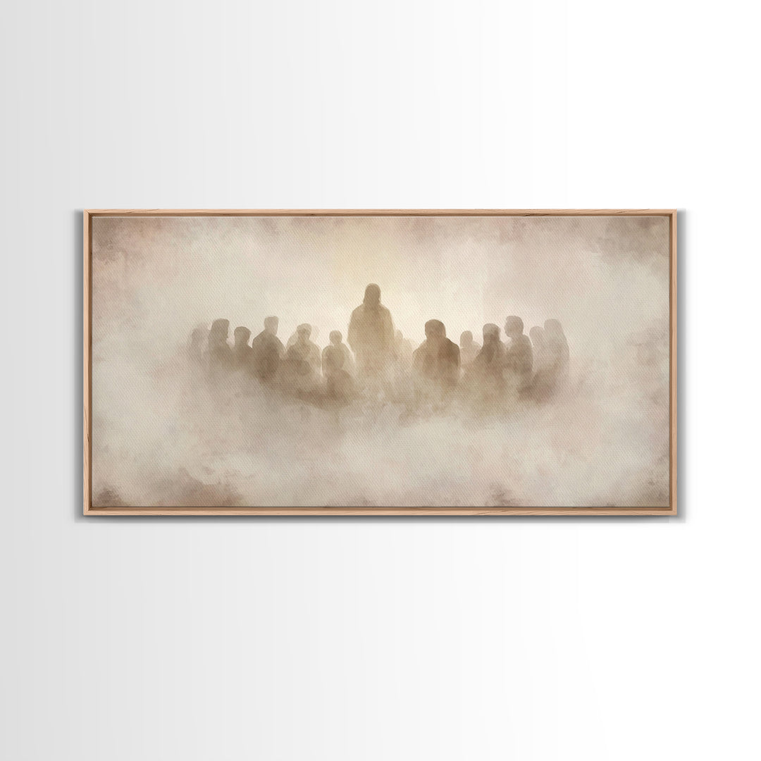 Gathered In Light – Framed Canvas Print – Christian Art Canvas – Christian Wall Art – Jesus Art Print – Christian Decoration – Modern Chris