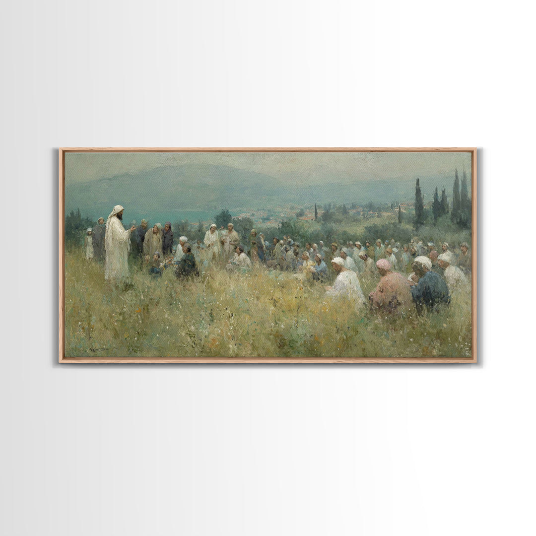 Teachings Of Peace – Framed Canvas Print – Christian Art Canvas – Christian Wall Art – Jesus Painting – Christian Decor – Modern Christian