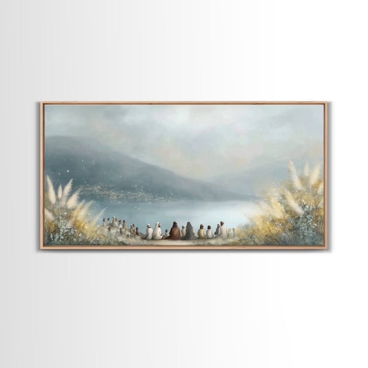 Harbor Of Light – Framed Canvas Print – Christian Art Canvas – Christian Wall Art – Jesus Painting – Modern Christian Art – Christmas Art P