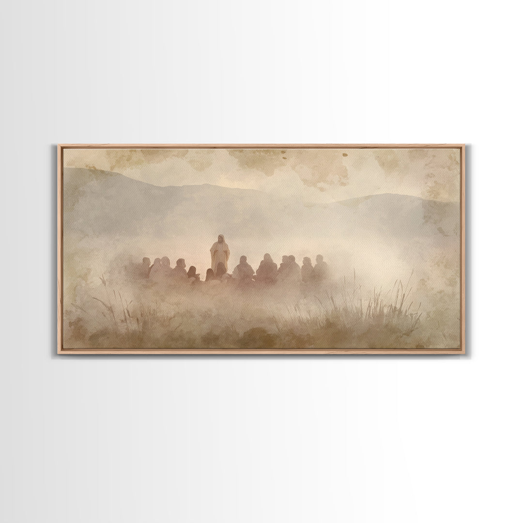 Grace In The Mist – Framed Canvas Print – Christian Wall Art – Subtle Christian Art – Jesus Painting – Christian Art Canvas – Christmas Wal