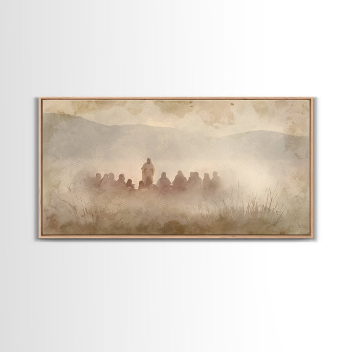Grace In The Mist – Framed Canvas Print – Christian Wall Art – Subtle Christian Art – Jesus Painting – Christian Art Canvas – Christmas Wal