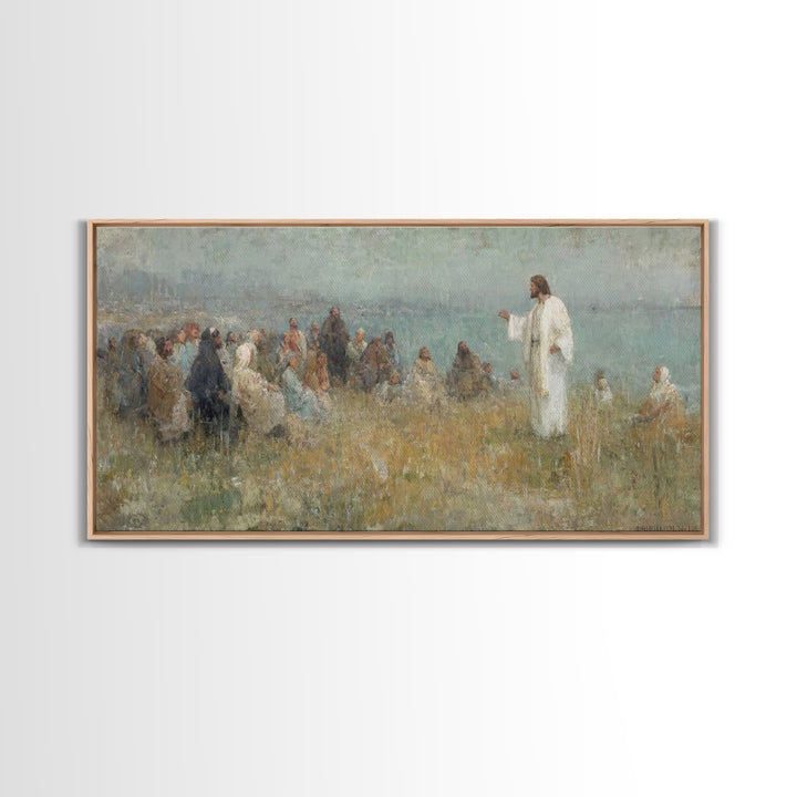 Horizon Of Grace – Framed Canvas Print – Christian Wall Art – Christian Art Work – Jesus Painting – Large Christian Art – Christian Christm