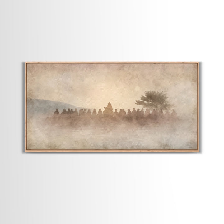 Light Of Salvation – Framed Canvas Print – Christian Art Canvas – Vintage Christian Art – Christian Wall Art – Jesus Painting – Christmas A
