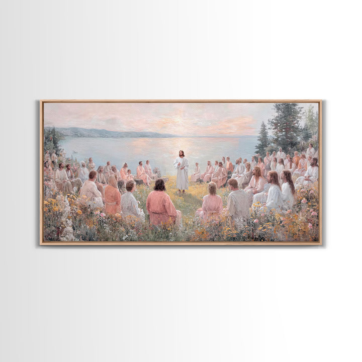 Garden Of Teaching – Framed Canvas Print – Christian Wall Art – Jesus Painting – Christian Art Canvas – Modern Christian Art – Christian Gi
