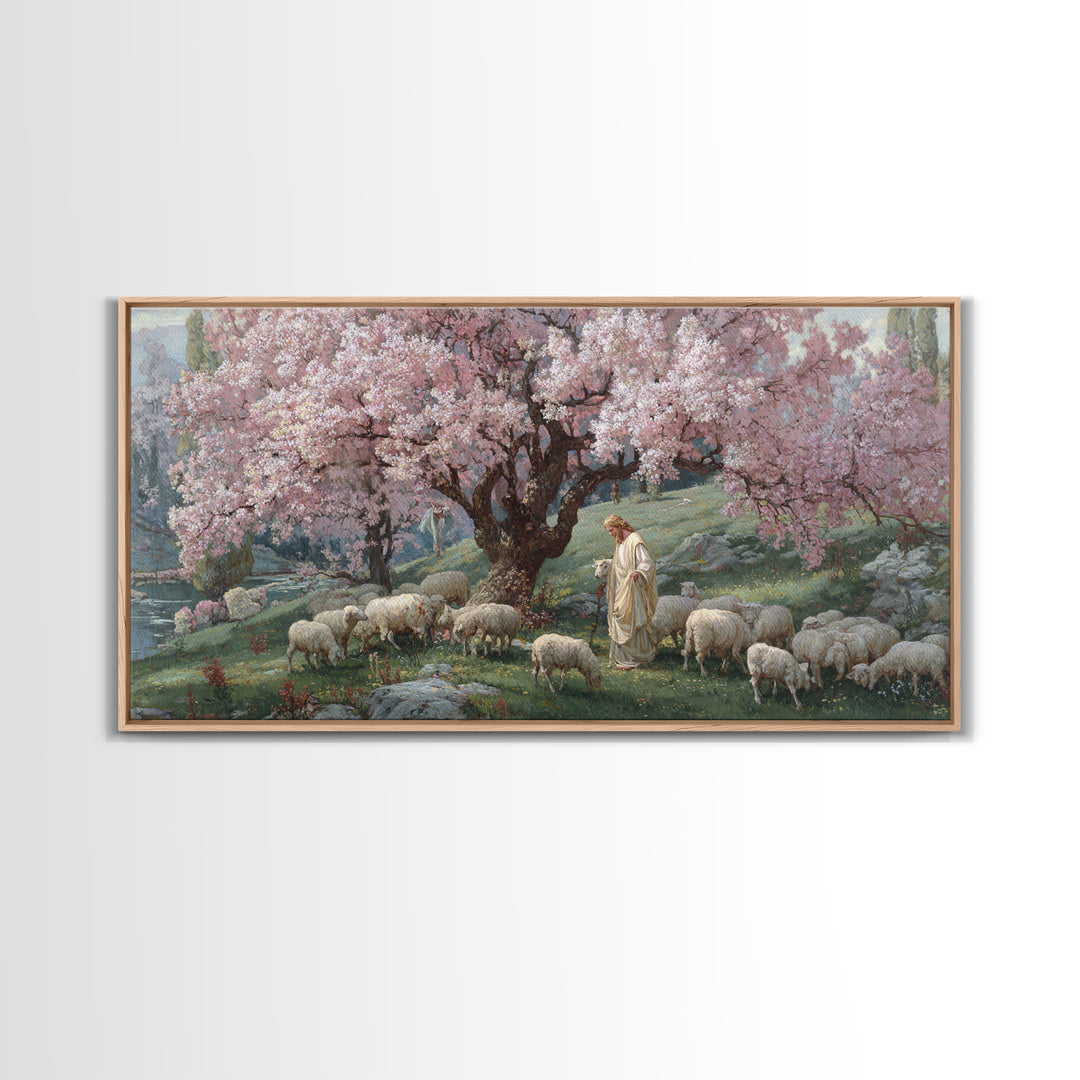 Blossoms Of Mercy – Framed Canvas Print – Christian Wall Art – Jesus Painting – Christian Art Canvas – Vintage Christian Art – Christian De