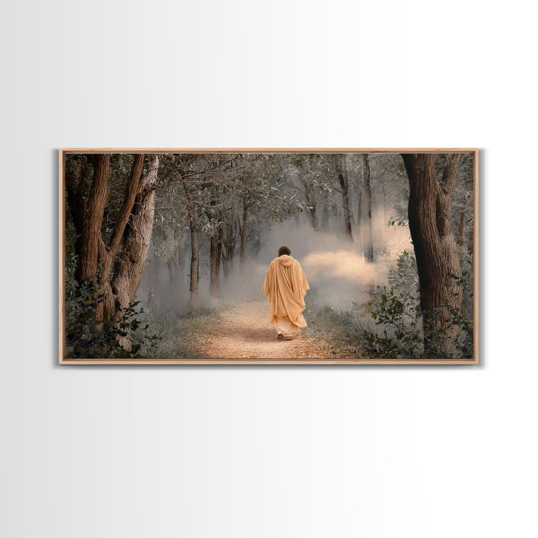 Walk Of Grace – Framed Canvas Print – Christian Wall Art – Christian Art Work – Jesus Painting – Modern Christian Art – Christian Decoratio