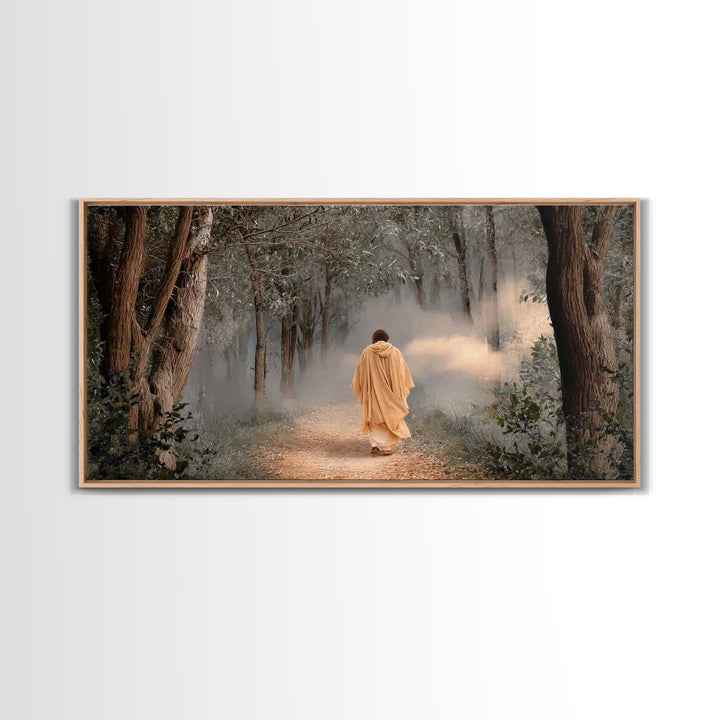 Walk Of Grace – Framed Canvas Print – Christian Wall Art – Christian Art Work – Jesus Painting – Modern Christian Art – Christian Decoratio