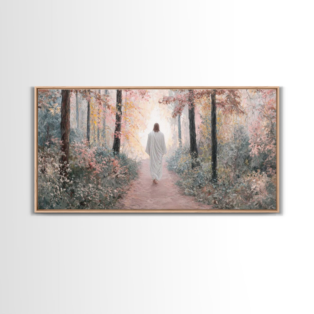 Autumn Journey – Framed Canvas Print – Christian Art Canvas – Christian Painting – Jesus Painting – Christian Wall Art – Modern Christian A