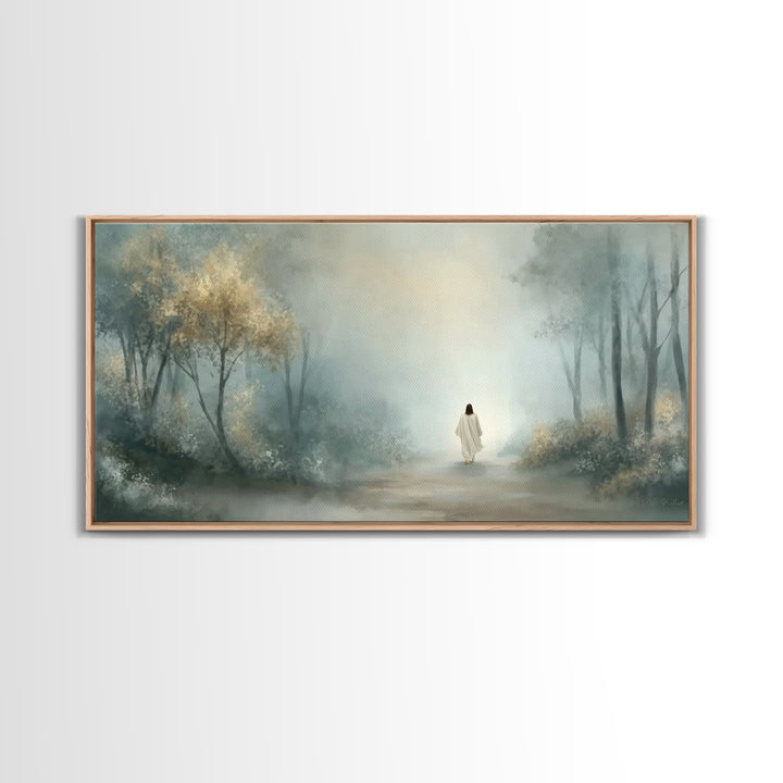 Misty Calling – Framed Canvas Print – Christian Wall Art – Christian Art Canvas – Jesus Painting – Moody Christian Art – Christian Art Work