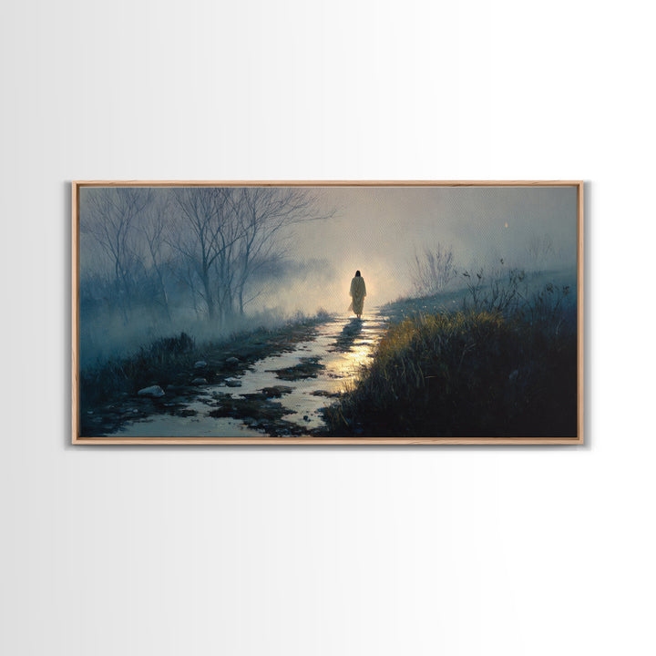 Winter’s Gentle Way, Framed Canvas Print, Christian Art Canvas, Christian Wall Art, Jesus Painting, Christian Art Gift