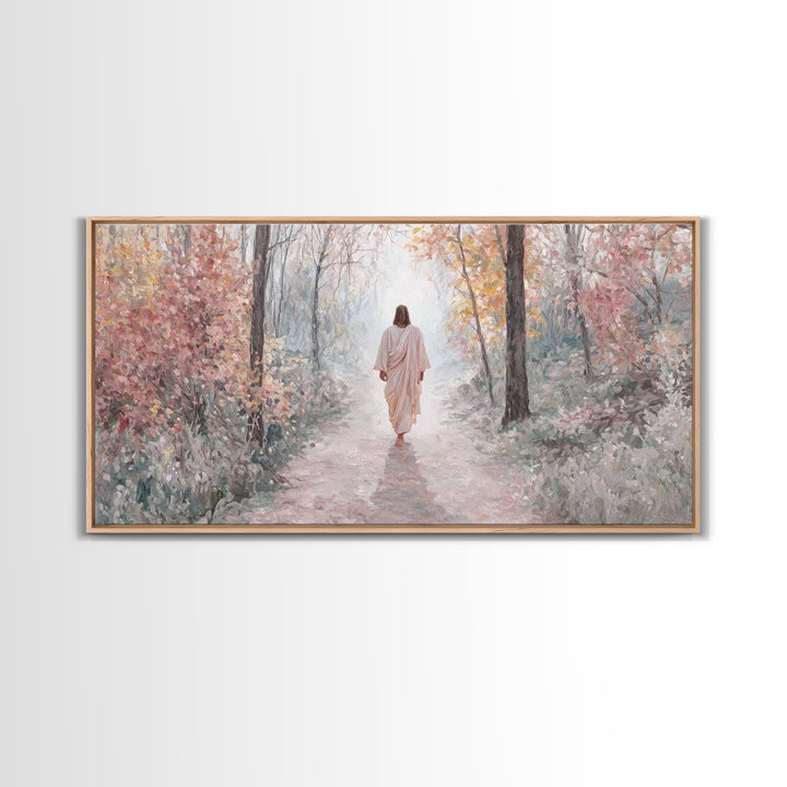Soft Heavenly Road | Framed Canvas Print | Christian Art Canvas | Jesus Painting | Christian Wall Art | Christian Decor