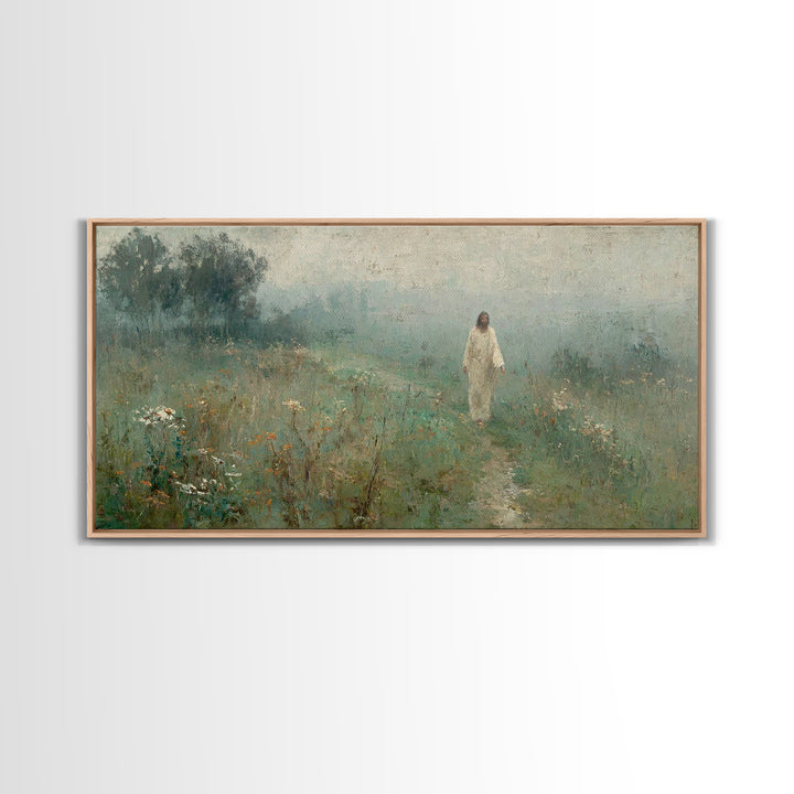Autumn Shepherd Walk – Framed Canvas Print – Christian Art Canvas – Christian Painting – Christian Wall Art – Christian Gift