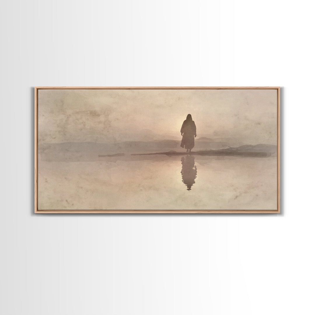 Desert Dawn – Framed Canvas Print – Christian Wall Art – Christian Art Canvas – Jesus Painting – Modern Christian Art – Christmas Art Print