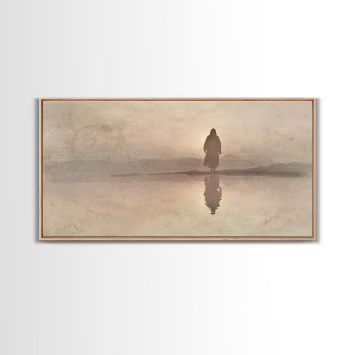 Desert Dawn – Framed Canvas Print – Christian Wall Art – Christian Art Canvas – Jesus Painting – Modern Christian Art – Christmas Art Print