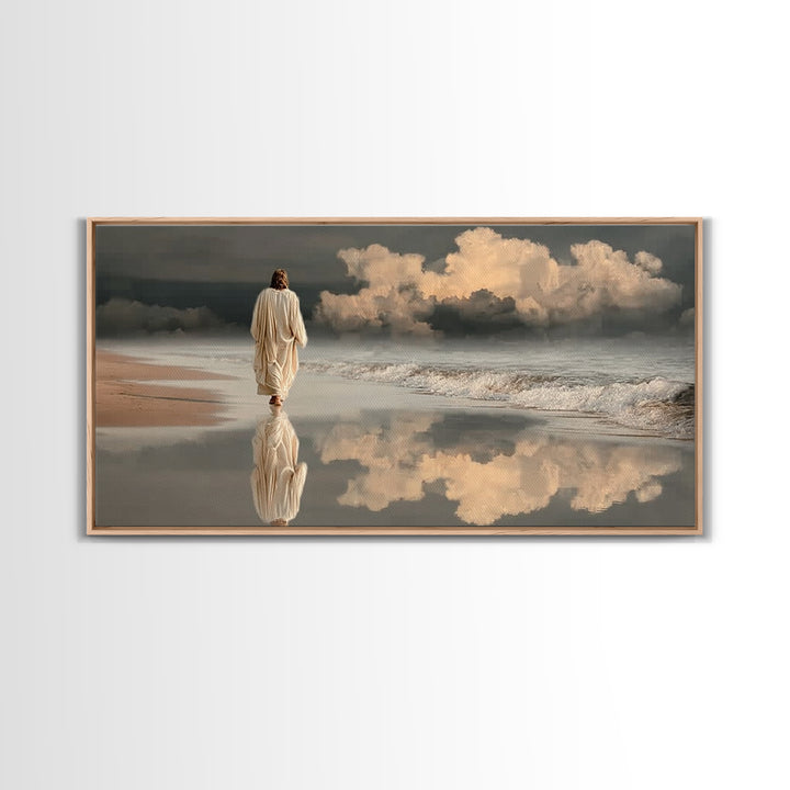 Stormlight Path – Framed Canvas Print – Christian Wall Art – Jesus Painting – Christian Art Canvas – Moody Christian Art – Christian Decora