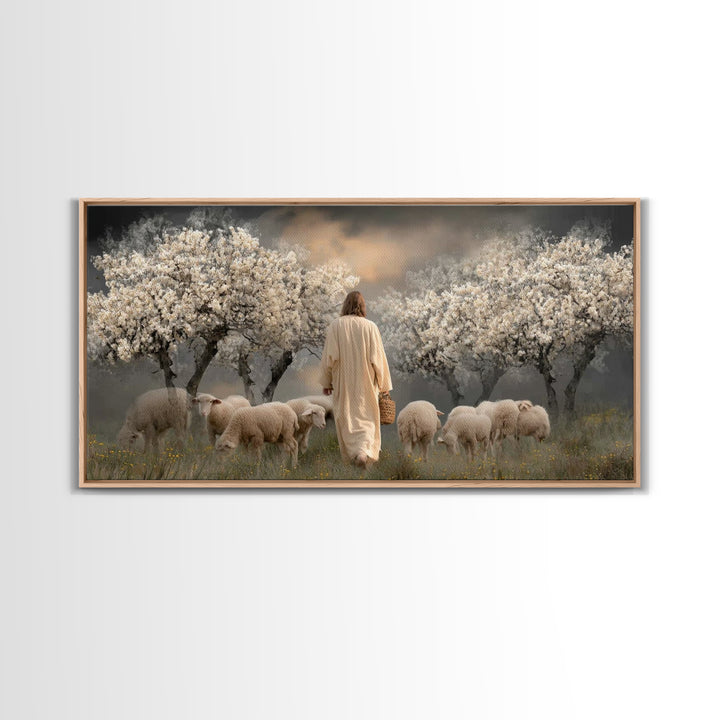 Orchard Guardian – Framed Canvas Print – Christian Art Canvas – Jesus Painting – Christian Wall Art – Moody Christian Art – Christian Art G