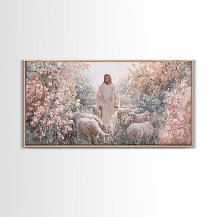 Blossoms Of Grace – Framed Canvas Print – Christian Wall Art – Jesus Painting – Christian Decor – Christian Art Canvas – Christmas Art