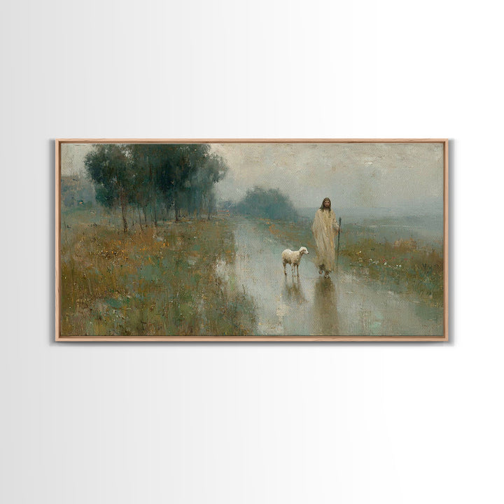 Morning Path Grace – Framed Canvas Print – Christian Wall Art – Jesus Painting – Christian Art Canvas – Christian Decor – Christian Art