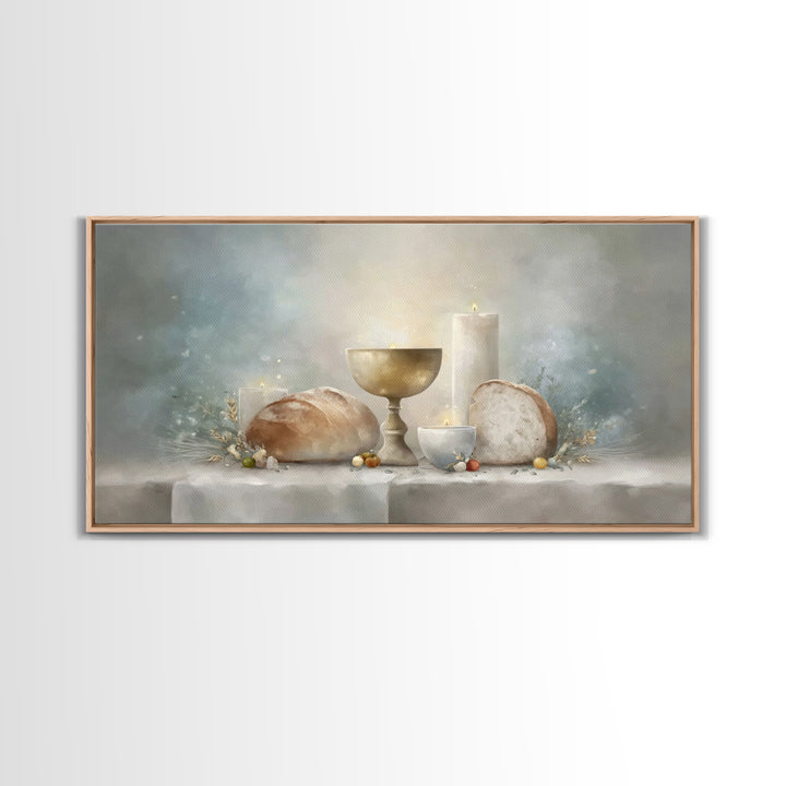 Holy Supper Glow | Framed Canvas Print | Christian Art Canvas | Christian Wall Art | Christmas Art Prints | Christian Christmas Decor | Chr