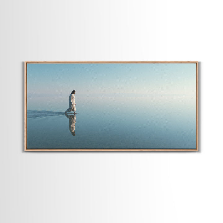 Calm Horizon Light | Framed Canvas Print | Christian Wall Art | Jesus Painting | Christian Art Canvas | Christian Christmas Art | Christian