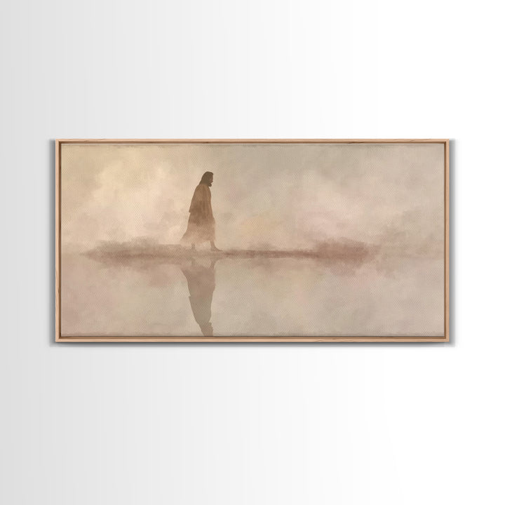 Desert Mist Peace, Framed Canvas Print, Christian Wall Art, Jesus Painting, Christian Art Canvas, Christian Gift, Christian Christmas Art
