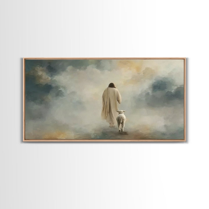 Shepherds In Light – Framed Canvas Print – Christian Wall Art – Christian Art – Jesus Painting – Christian Christmas Art – Gift Ideas