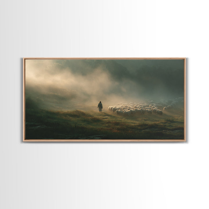 Verdant Promise Way – Framed Canvas Print – Christian Art – Christian Christmas Art – Jesus Painting – Christian Art Canvas – Gift Ideas