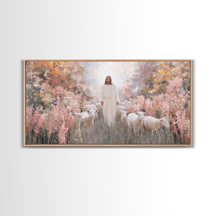 Garden Of Light – Framed Canvas Print – Christian Art Canvas – Christian Painting – Jesus Art Print – Christian Christmas Art – Christian D