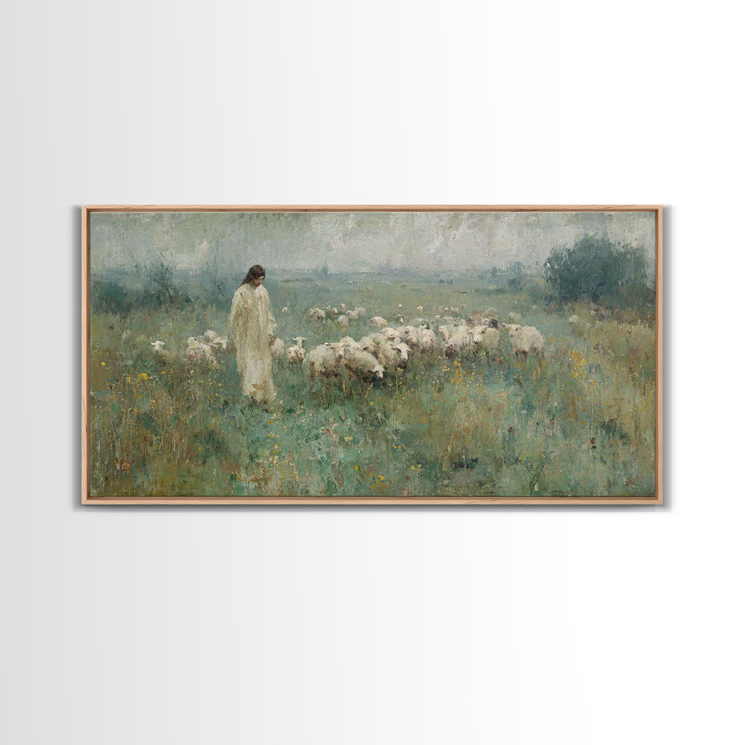 Fields Of Mercy, Framed Canvas Print, Christian Art Canvas, Christian Wall Art, Jesus Painting, Christian Art Print, Christian Gift, Christ